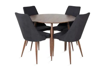 Ridones Matgrupp 100 cm Rund inkl 4 Campomar Stolar - Brun/Svart - Möbler - Bord & matgrupp - Matgrupp