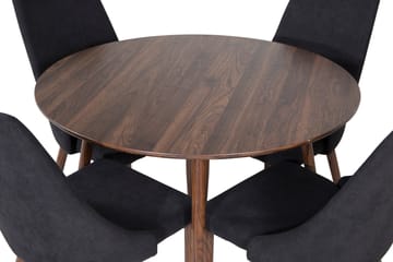 Ridones Matgrupp 100 cm Rund inkl 4 Campomar Stolar - Brun/Svart - Möbler - Bord & matgrupp - Matgrupp