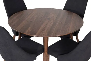 Ridones Matgrupp 100 cm Rund inkl 4 Campomar Stolar - Brun/Svart - Möbler - Bord & matgrupp - Matgrupp