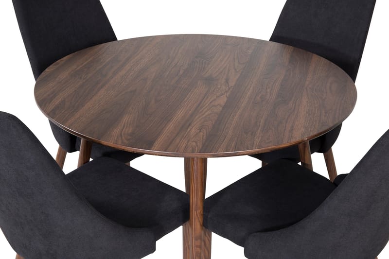 Ridones Matgrupp 100 cm Rund inkl 4 Campomar Stolar - Brun/Svart - Möbler - Bord & matgrupp - Matgrupp