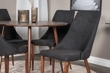 Ridones Matgrupp 100 cm Rund inkl 4 Campomar Stolar - Brun/Svart - Möbler - Bord & matgrupp - Matgrupp