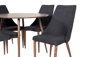 Ridones Matgrupp 100 cm Rund inkl 4 Campomar Stolar - Brun/Svart - Möbler - Bord & matgrupp - Matgrupp