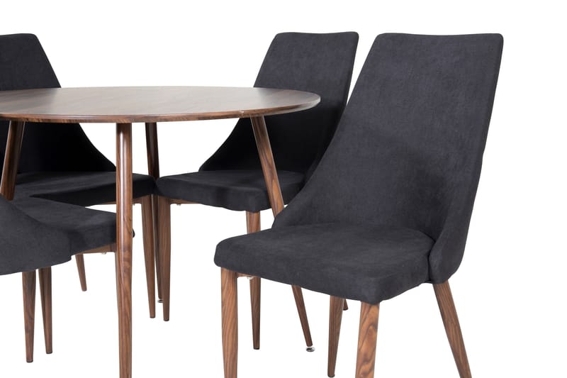 Ridones Matgrupp 100 cm Rund inkl 4 Campomar Stolar - Brun/Svart - Möbler - Bord & matgrupp - Matgrupp