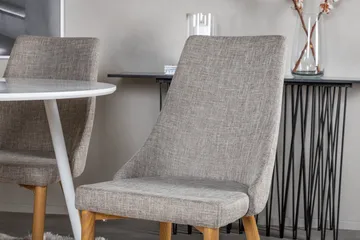 Ridones Matgrupp 100 cm Rund inkl 4 Ludvig Stolar - Vit/Ljusgrå/Ek - Möbler - Bord & matgrupp - Matgrupp