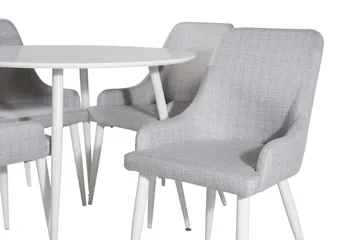 Ridones Matgrupp 100 cm Rund inkl 4 Ridones Stolar - Vit/Grå - Möbler - Bord & matgrupp - Matgrupp