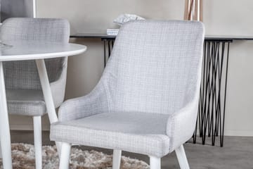 Ridones Matgrupp 100 cm Rund inkl 4 Ridones Stolar - Vit/Grå - Möbler - Bord & matgrupp - Matgrupp