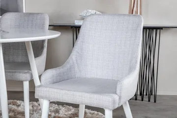 Ridones Matgrupp 100 cm Rund inkl 4 Ridones Stolar - Vit/Grå - Möbler - Bord & matgrupp - Matgrupp