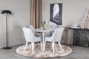 Ridones Matgrupp 100 cm Rund inkl 4 Ridones Stolar - Vit/Grå - Möbler - Bord & matgrupp - Matgrupp