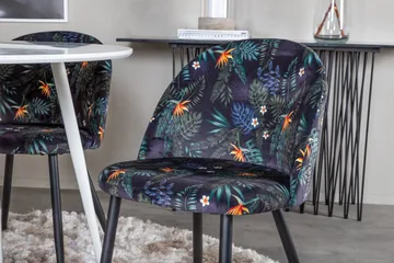 Ridones Matgrupp 100 cm Rund inkl 4 Sedavi Stolar - Vit/Blå/Svart - Möbler - Bord & matgrupp - Matgrupp