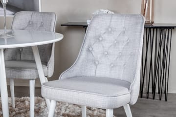 Ridones Matgrupp 100 cm Rund inkl 4 Valera Stolar - Vit/Grå - Möbler - Bord & matgrupp - Matgrupp