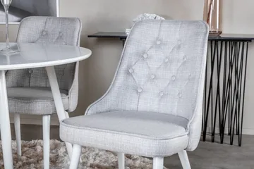 Ridones Matgrupp 100 cm Rund inkl 4 Valera Stolar - Vit/Grå - Möbler - Bord & matgrupp - Matgrupp