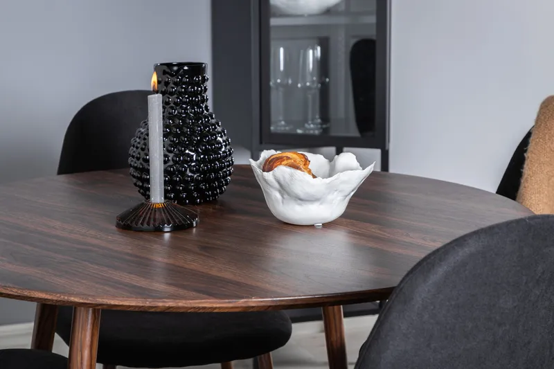 Ridones Matgrupp 100 cm Rund inkl 4 Ypas Stolar - Brun/Svart - Möbler - Bord & matgrupp - Matgrupp