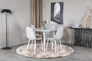 Ridones Matgrupp 100 cm Rund inkl 4 Ypas Stolar - Vit/Grå - Möbler - Bord & matgrupp - Matgrupp