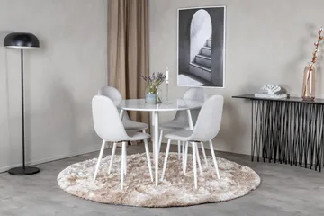 Ridones Matgrupp 100 cm Rund inkl 4 Ypas Stolar - Vit/Grå - Möbler - Bord & matgrupp - Matgrupp