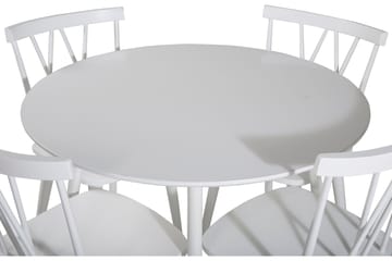 Ridones Matgrupp 100 cm Rund inkl 4 Ypas Stolar - Vit/Grå - Möbler - Bord & matgrupp - Matgrupp