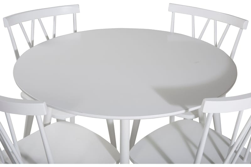 Ridones Matgrupp 100 cm Rund inkl 4 Ypas Stolar - Vit/Grå - Möbler - Bord & matgrupp - Matgrupp