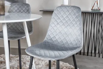 Ridones Matgrupp 100 cm Rund inkl 4 Ypas Stolar - Vit/Grå/Svart - Möbler - Bord & matgrupp - Matgrupp