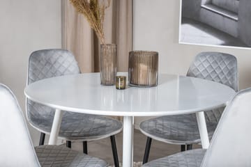 Ridones Matgrupp 100 cm Rund inkl 4 Ypas Stolar - Vit/Grå/Svart - Möbler - Bord & matgrupp - Matgrupp