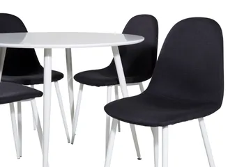 Ridones Matgrupp 100 cm Rund inkl 4 Ypas Stolar - Vit/Svart - Möbler - Bord & matgrupp - Matgrupp
