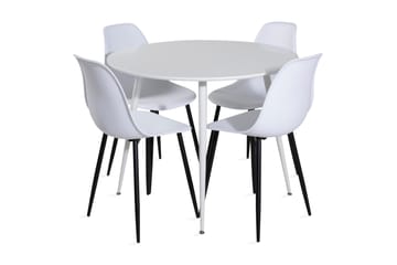 Ridones Matgrupp 100 cm Rund inkl 4 Ypas Stolar - Vit/Svart - Möbler - Bord & matgrupp - Matgrupp