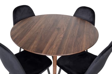 Ridones Matgrupp 100 cm Rund inkl 4 Pontus Stolar - Brun/Svart - Möbler - Bord & matgrupp - Matgrupp