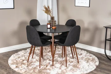 Ridones Matgrupp inkl 4 Ypas Stolar - Svart/Brun - Möbler - Bord & matgrupp - Matgrupp