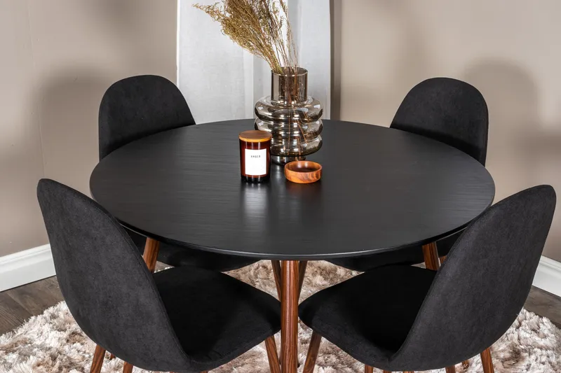 Ridones Matgrupp inkl 4 Ypas Stolar - Svart/Brun - Möbler - Bord & matgrupp - Matgrupp