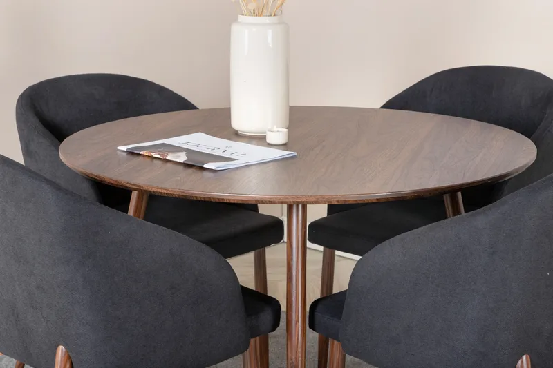 Ridones Matgrupp Rund 100 cm + 4 st Kullersbro Matstolar - Möbler - Bord & matgrupp - Matgrupp