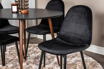 Ridones Matgrupp Runt inkl 4 Pontus Stolar - Svart/Brun - Möbler - Bord & matgrupp - Matgrupp