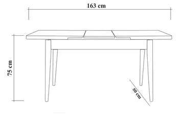 Shundrea Matgrupp 4 delar 75 cm - Valnöt - Möbler - Bord & matgrupp - Matgrupp