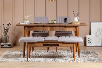 Shundrea Matgrupp 4 delar 75 cm - Valnöt - Möbler - Bord & matgrupp - Matgrupp