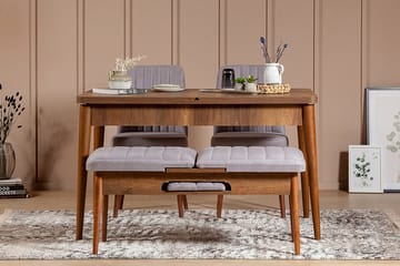 Shundrea Matgrupp 4 delar 75 cm - Valnöt - Möbler - Bord & matgrupp - Matgrupp