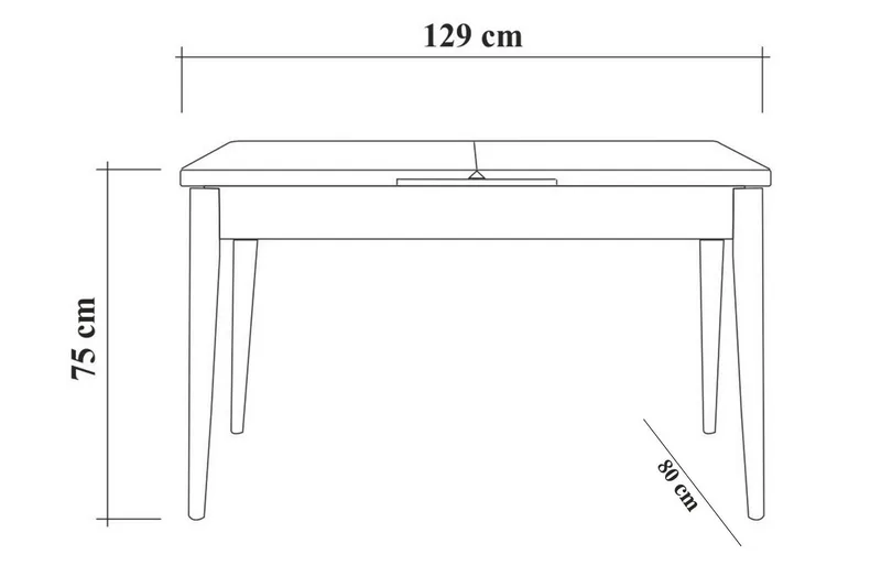 Shundrea Matgrupp 4 delar 75 cm - Vit - Möbler - Bord & matgrupp - Matgrupp