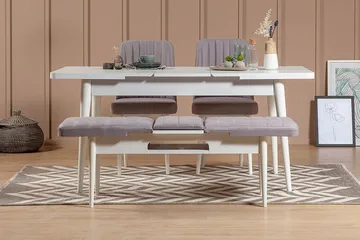 Shundrea Matgrupp 4 delar 75 cm - Vit - Möbler - Bord & matgrupp - Matgrupp