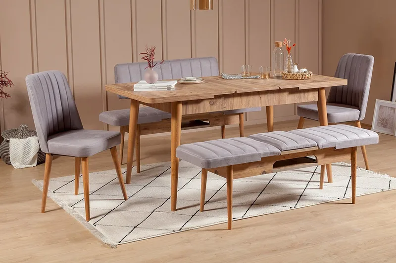 Shundrea Matgrupp 5 delar 75 cm - Trä/natur - Möbler - Bord & matgrupp - Matgrupp