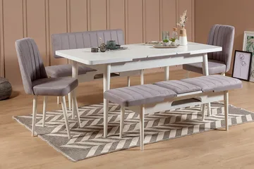 Shundrea Matgrupp 5 delar 75 cm - Vit - Möbler - Bord & matgrupp - Matgrupp