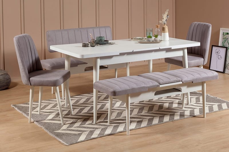 Shundrea Matgrupp 5 delar 75 cm - Vit - Möbler - Bord & matgrupp - Matgrupp