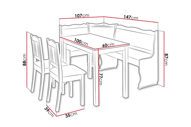 Sialana Matgrupp - Trä/Brun - Möbler - Bord & matgrupp - Matgrupp