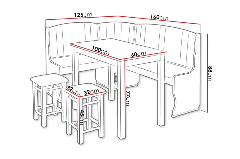 Sialana Matgrupp - Trä/Svart - Möbler - Bord & matgrupp - Matgrupp