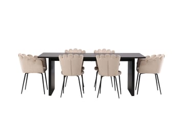 Matgrupp Sicharo  200 cm Rektangulär med 4 Limhamn stolar - Beige - Möbler - Bord & matgrupp - Matgrupp
