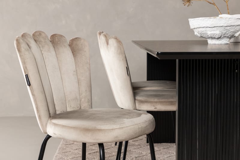 Matgrupp Sicharo  200 cm Rektangulär med 6 Limhamn stolar - Beige - Möbler - Bord & matgrupp - Matgrupp