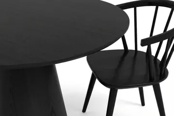 Siena Matgrupp runt 110 cm Svart med 4 Tyrö Matstolar - Svart - Möbler - Bord & matgrupp - Matgrupp