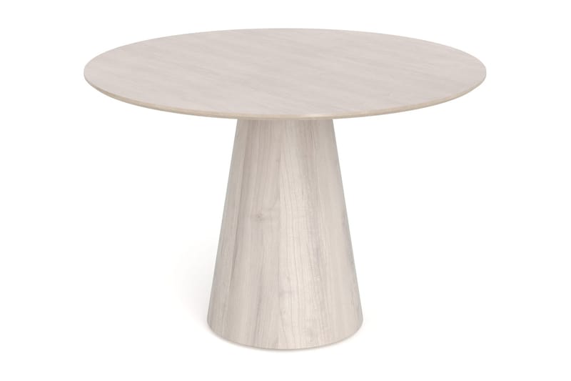 Siena Matgrupp runt 110 cm Vitlaserad med 4 Build Matstolar - Vitlaserad/Natur/krom - Möbler - Bord & matgrupp - Matgrupp