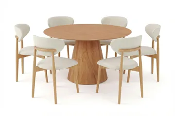 Siena Matgrupp runt 130 cm Ek med 6 Molly Matstolar - Ek - Möbler - Bord & matgrupp - Matgrupp