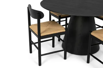 Siena Matgrupp runt 130 cm Svart med 6 Malte Matstolar - Möbler - Bord & matgrupp - Matgrupp