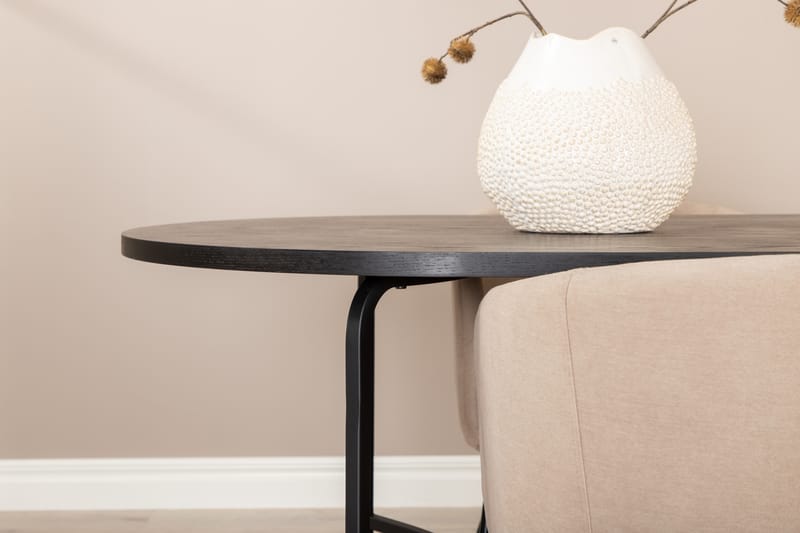 Matgrupp Skaid 200 cm Oval inkl 4 Beraid Stolar - Svart/Beige - Matgrupp
