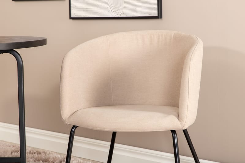 Matgrupp Skaid 200 cm Oval inkl 4 Beraid Stolar - Svart/Beige - Matgrupp