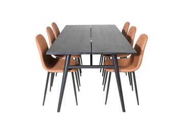 Sleek Matgrupp Förlängningsbar 195 cm Rektangulär med 6 Polar stolar - Möbler - Bord & matgrupp - Matgrupp