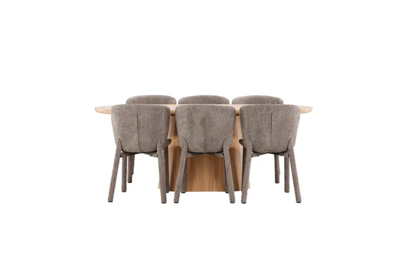 Matgrupp Stjärnö 200x90 cm Natur med 6st Astoria Stolar