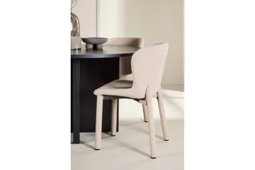 Matgrupp Strada Runt 120/170 cm Svart med Astoria Stolar 4 st, Beige - 4 st, Beige - Möbler - Bord & matgrupp - Matgrupp